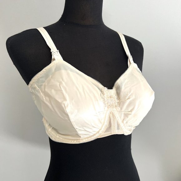 Vintage Edith Lances Minimizing Hand Sewn Bra In Cream Nude - Picture 6 of 13